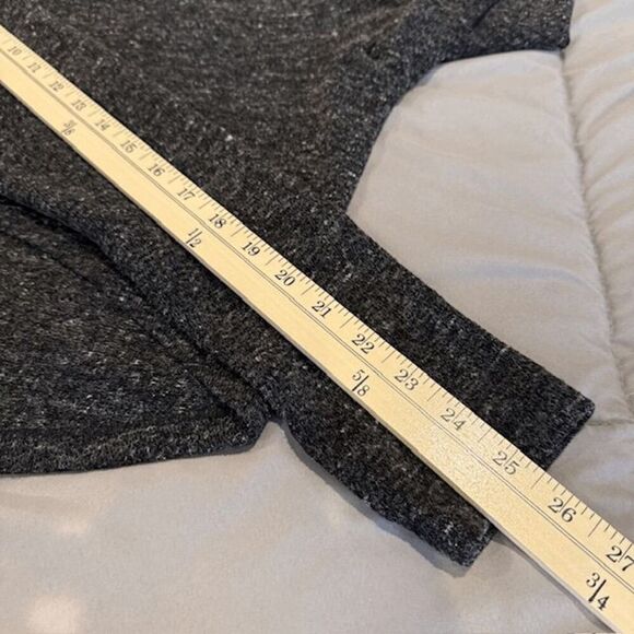 CAbi Glee Cowl Neck Sweater Cropped Long Sleeve High Low Hem Charcoal Size Small - Picture 9 of 10
